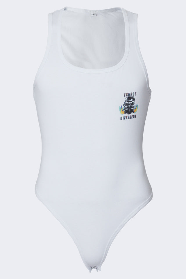 Exhale Different White Bodysuit