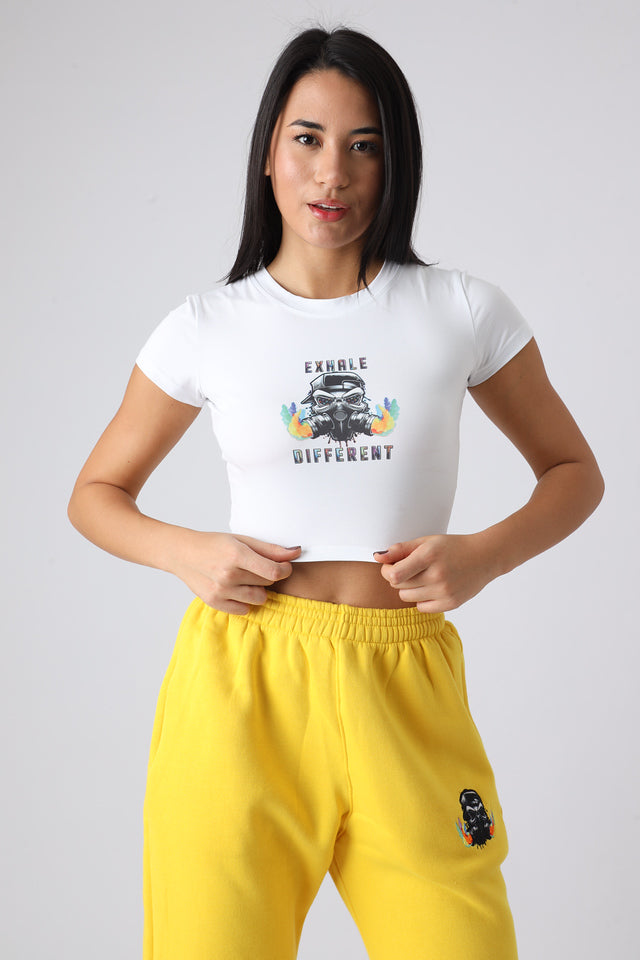 Exhale Different White Crop Top