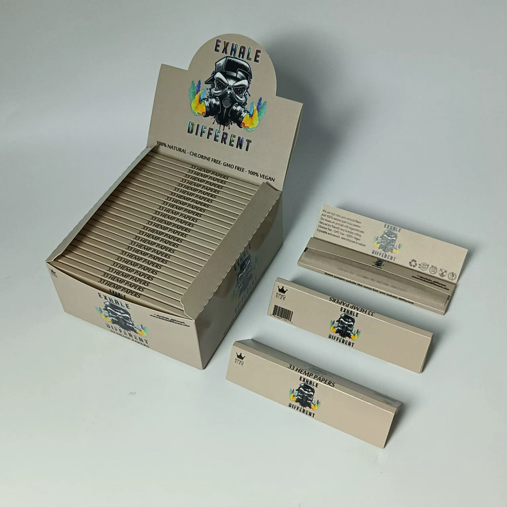 Exhale Different Hemp Rolling Papers –  Display Box (50 Books)