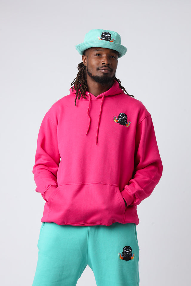 Hyper Pink Small Logo Pullover Hoodie