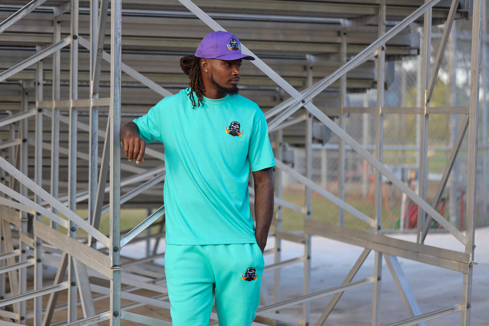 Joker purple snap back hat