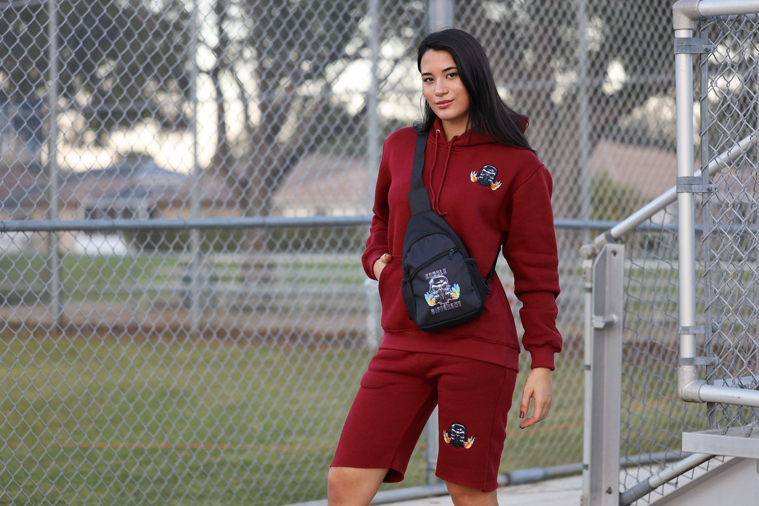 Velvet Ash Small Logo Pullover Hoodie