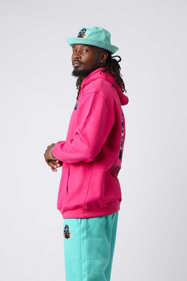Hyper Pink Small Logo Pullover Hoodie