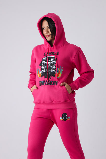 Hyper Pink Large Logo Pullover Hoodie