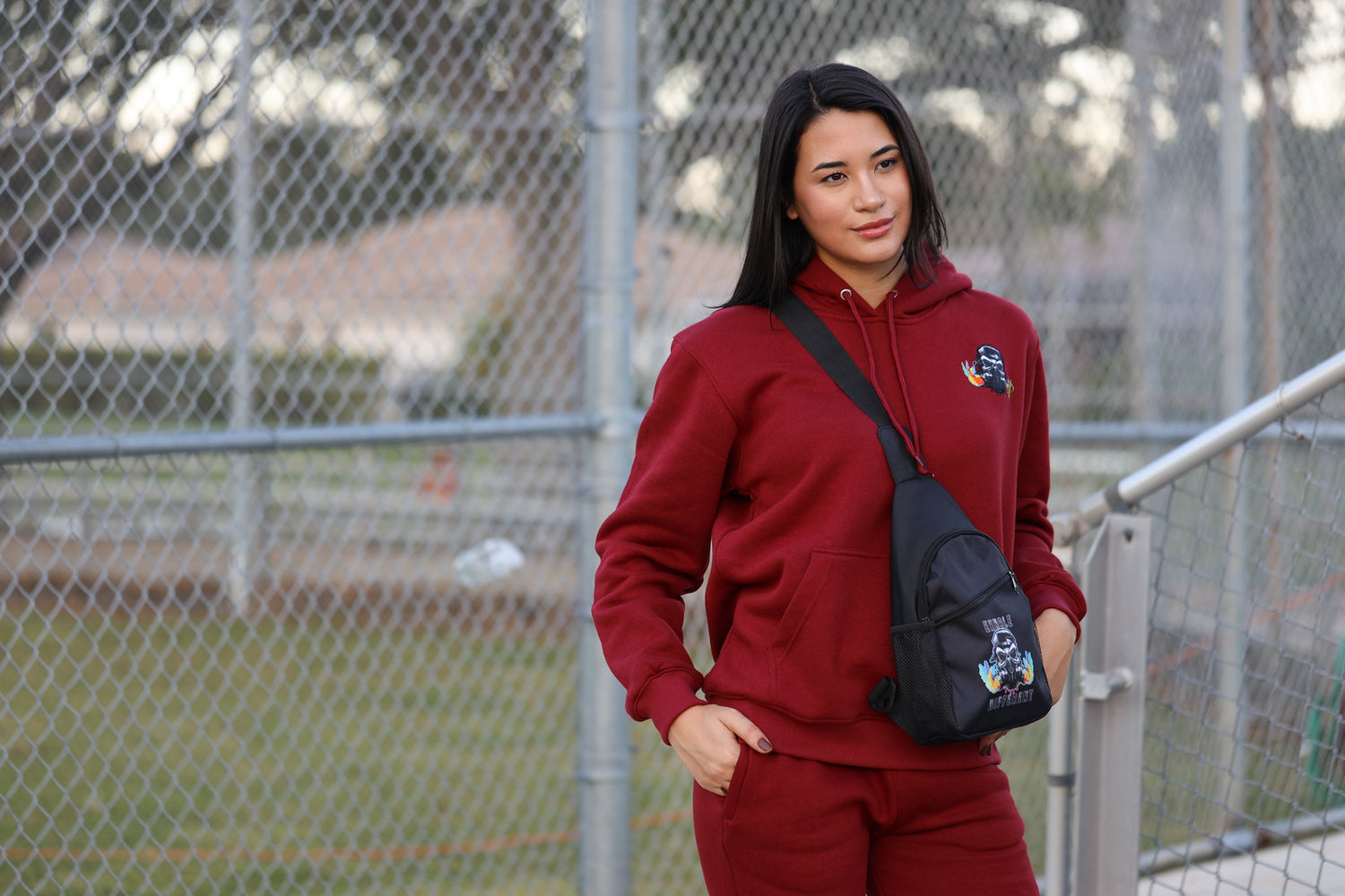 Velvet Ash Small Logo Pullover Hoodie